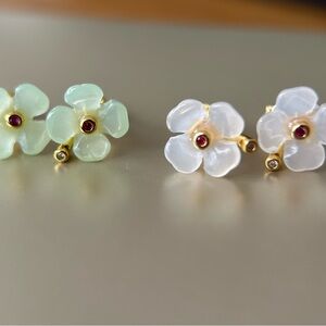 Lucky Four-Leaf Clover Jade  Earrings